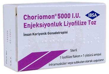 CHORIOMON 5000 IU IU ENJEKSIYONLUK лиофилизированный порошок (1 флакон)