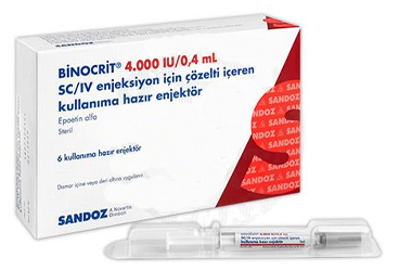 BINOCRIT 4000 IU/0,4 ML SC/IV ENJEKSIYON ICIN COZELTI ICEREN готовый к применению шприц-ручка (6 ADET)