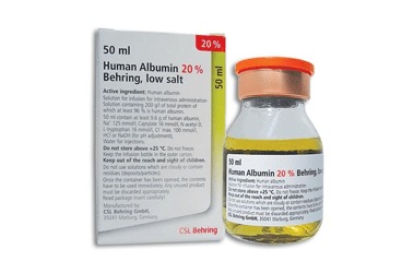 HUMAN ALBUMIN %20 BEHRING (DUSUK TUZ) 50 ML IV раствор для инфузий