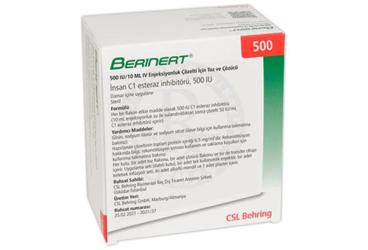 BERINERT P 500 IU/10 ML IV раствор для инъекций ICIN порошок VE COZUCU