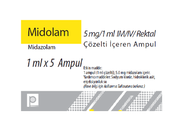 MIDOLAM 5 MG/1 ML IM/IV REKTAL COZELTI ICEREN 5 ампулы