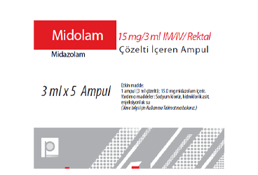 MIDOLAM 15 MG/3 ML IM/IV REKTAL COZELTI ICEREN 5 ампулы