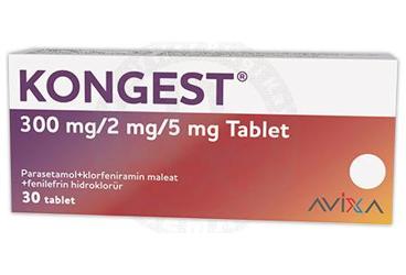 KONGEST 300 MG/2 MG/5 MG таблетки (30 ADET