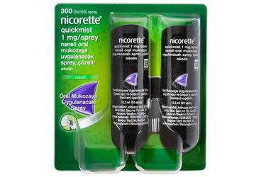 NICORETTE QUICKMIST 1 MG/спрей NANELI ORAL MUKOZAYA UYGULANACAK спрей, COZELTI (2 SISE)