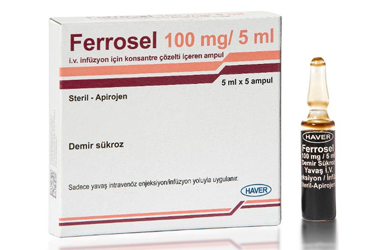 FERROSEL 100 MG/5 ML IV INF. ICIN KONSANTRE COZELTI ICEREN ампулы
