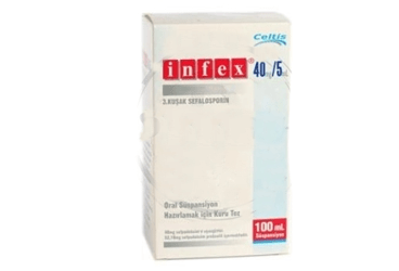 INFEX 40 MG/5 ML суспензия для приёма внутрь HAZIRLAMAK ICIN KURU порошок 100 ML