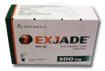 EXJADE 500 MG 28 ADET SUDA DAGILABILEN таблетки