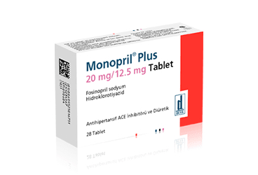 MONOPRIL Plus 20 MG/12,5 MG 28 таблетки — фото упаковки