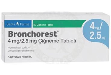 BRONCHOREST 4MG/2,5MG жевательные таблетки (30 ADET)