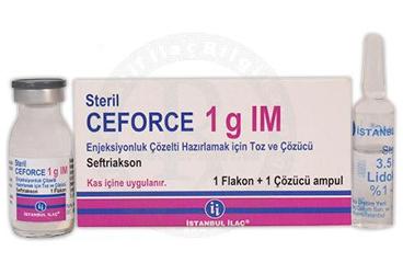 CEFORCE 1G внутримышечная инъекцияLUK COZLETI HAZIRLAMAK ICIN порошок VE COZUCU
