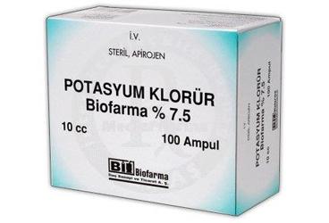 POTASYUM KLORUR BIOFARMA % 7,5 100 ампулы
