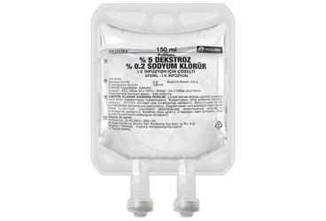 POLIFLEKS %5 DEKSTROZ %0,2 SODYUM KLORUR SOLUSYON 150 ML SETLI PVC TORBA