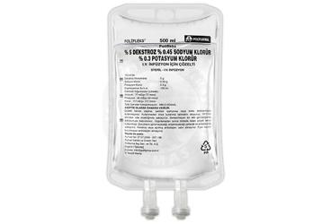POLIFLEKS %5 DEKSTROZ %0,45 SODYUM KLORUR %0,3 POTASYUM KLORUR SOLUSYON 500 ML SETSIZ PVC TORBA