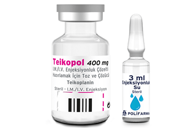 TEIKOPOL 400 MG IM/IV раствор для инъекций HAZIRLAMAK ICIN порошок VE COZUCU (1 флакон+1 ампулы)