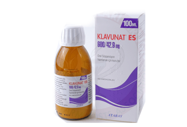 KLAVUNAT ES 600/42,9 MG суспензия для приёма внутрь ICIN KURU порошок 150 ML