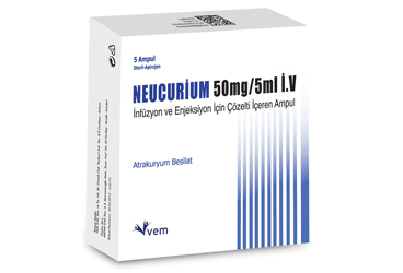NEUCURIUM 50 MG/5 ML внутривенная инфузия VE ENJEKSIYON ICIN COZELTI ICEREN 5 ампулы