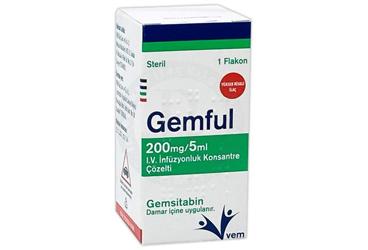 GEMFUL 200 MG/5 ML I.V. INFUZYONLUK KONSANTRE COZELTI (1 флакон)