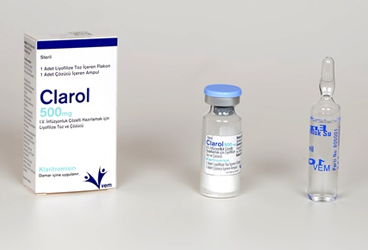 CLAROL 500 MG IV ΡΠ°ΡΡΠ²ΠΎΡ Π΄Π»Ρ ΠΈΠ½ΡΡΠ·ΠΈΠΉ HAZIRLAMAK ICIN Π»ΠΈΠΎΡΠΈΠ»ΠΈΠ·ΠΈΡΠΎΠ²Π°Π½Π½ΡΠΉ ΠΏΠΎΡΠΎΡΠΎΠΊ VE COZUCU